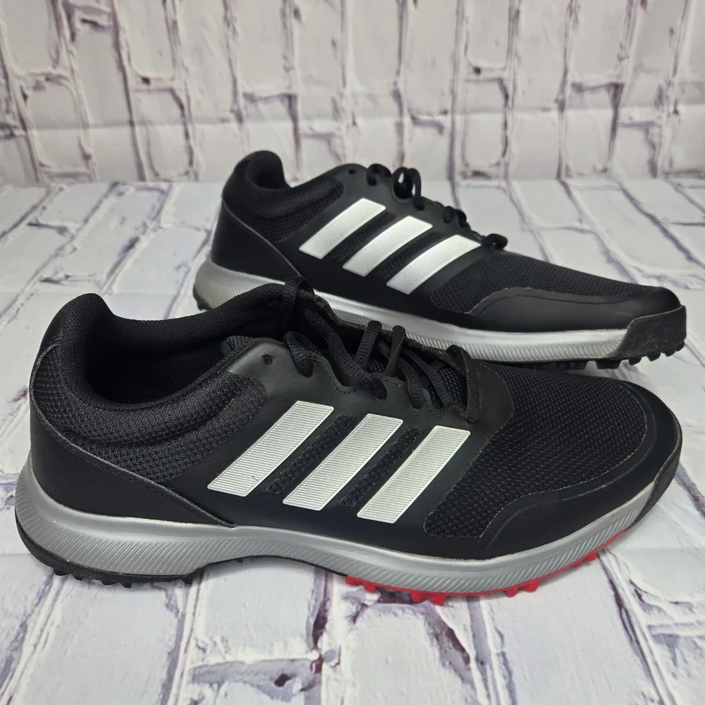 Adidas Tech Response 2.0 Golf Shoes Mens 11 Black Silver Spikeless EG5313‎